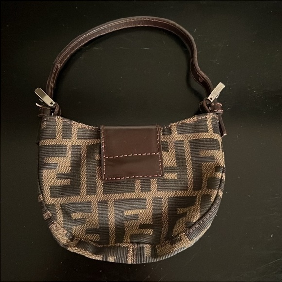 Fendi Zucca Canvas FF Logo Mini Croissant Bag - vintage & rare! - Picture 4 of 17